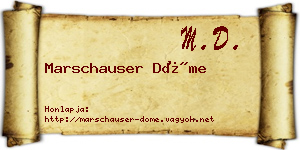 Marschauser Döme névjegykártya